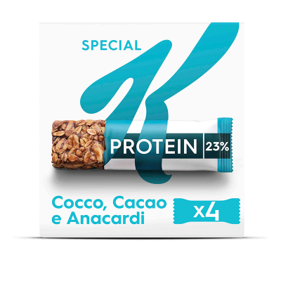Kellogg's Barras de Cereais Proteína Coco, Cacau e Caju Special K 112g